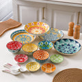 16-Piece Bohemian Ceramic Dinnerware Set for 4 People Plate Bowl Spoon Dish Kitchen Restaurant Tableware Quake 16-piece set