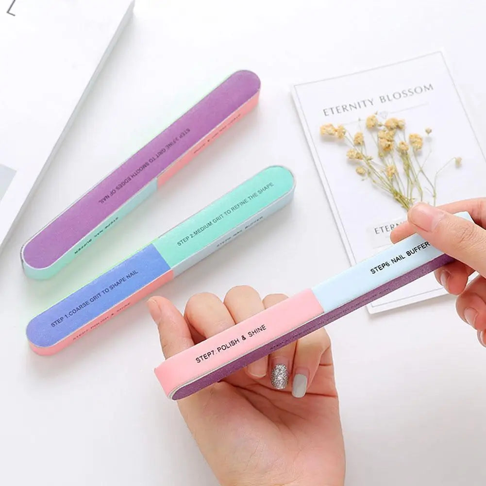 Professional Nail File Nail Buffers Blocks For Natural Nails Shine Smoother Upgrade Seven Steps Polisher Fingernail Files Buffer Quake
