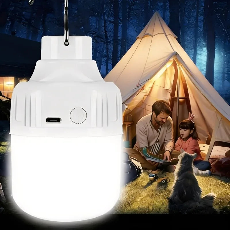 2/1PCS Outdoor Camping LED Lamp USB Rechargeable Emergency Lantern Portable Small LED Light Bulbs 3 Lighting Modes Night Lights Quake