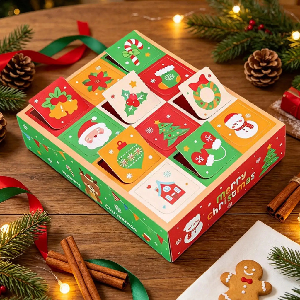Empty Calendar Advent 5 Piece Christmas Countdown Decoration Boxes Empty Calendars Advent to Fill for Holiday Winter Family Kids Quake