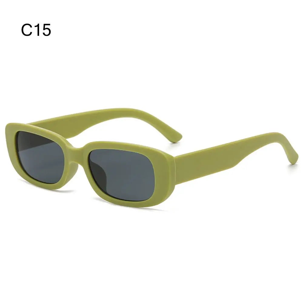 Trendy Narrow Square Frame Y2K Sun Glasses Candy Color UV400 Protection Rectangle Sunglasses Black Shades for Women Men Quake C15