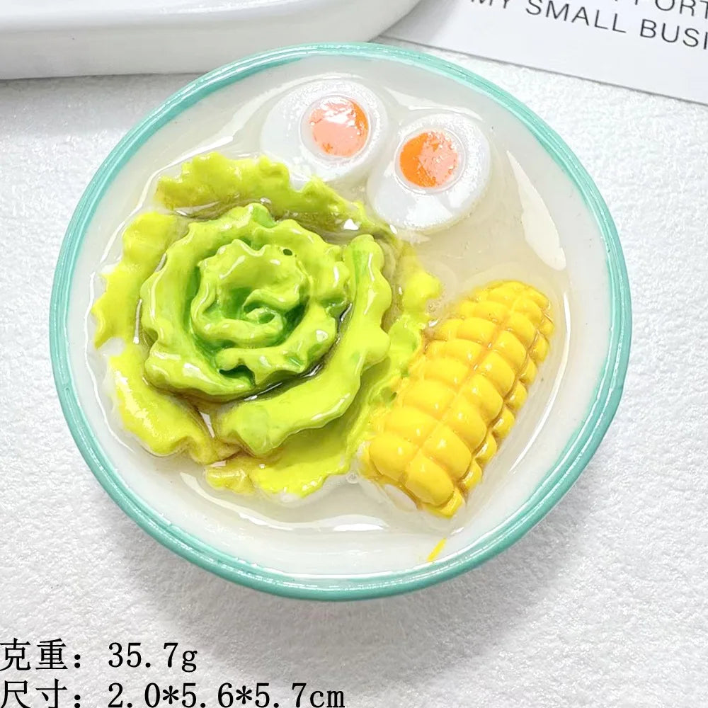 5Pcs Large Miniature Sweet Cake Dessert Noodle Resin Cabochon Fake Food for Decor Making Accessories DIY Dollhouse Kichen Play Quake No.12