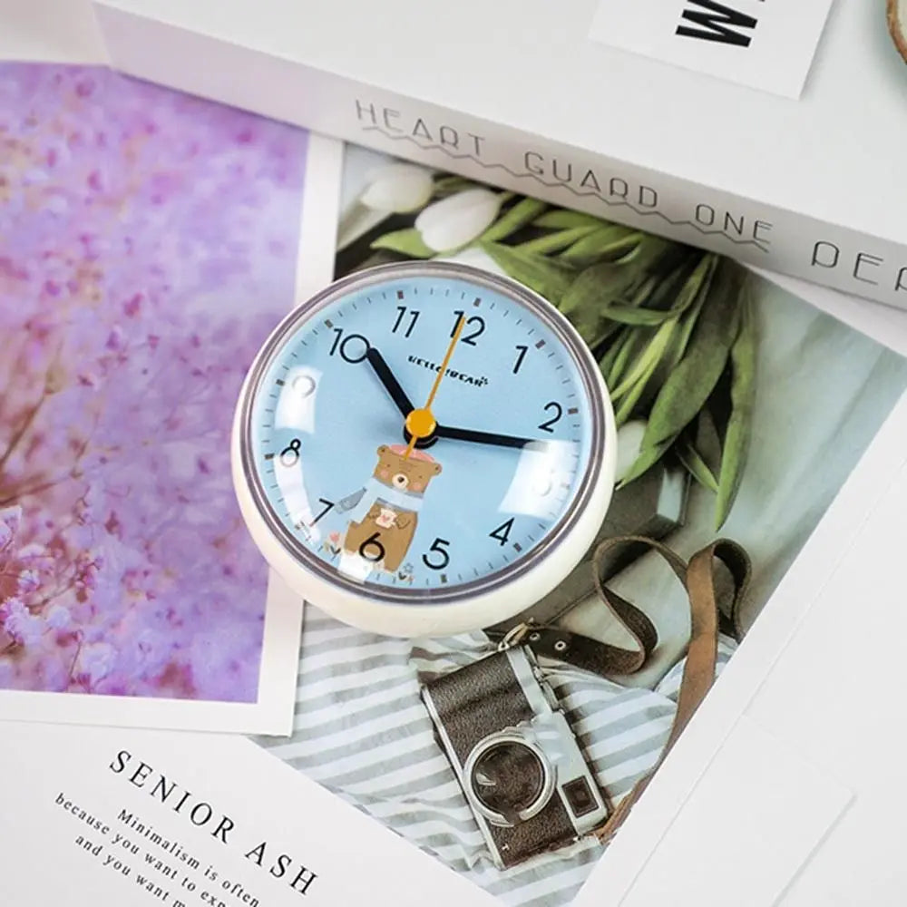 Modern Kitchen Minimalist 3D Mini Sucker Battery Powered Wall Clock Wall Watch Home Decor Shower Clocks Quake