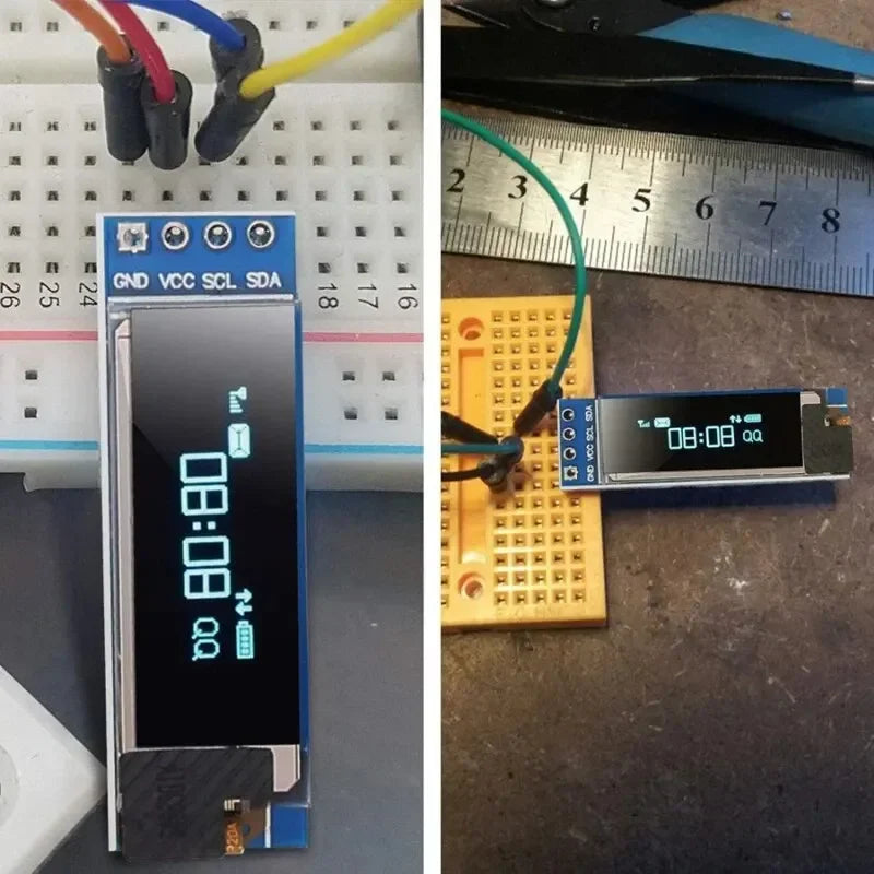 I2C- OLED Display Module 0.91 Inch I2C -SSD1306 -OLED Display Module White / BLUE I2C OLED Screen Driver DC 3.3V~5V for Arduino Quake