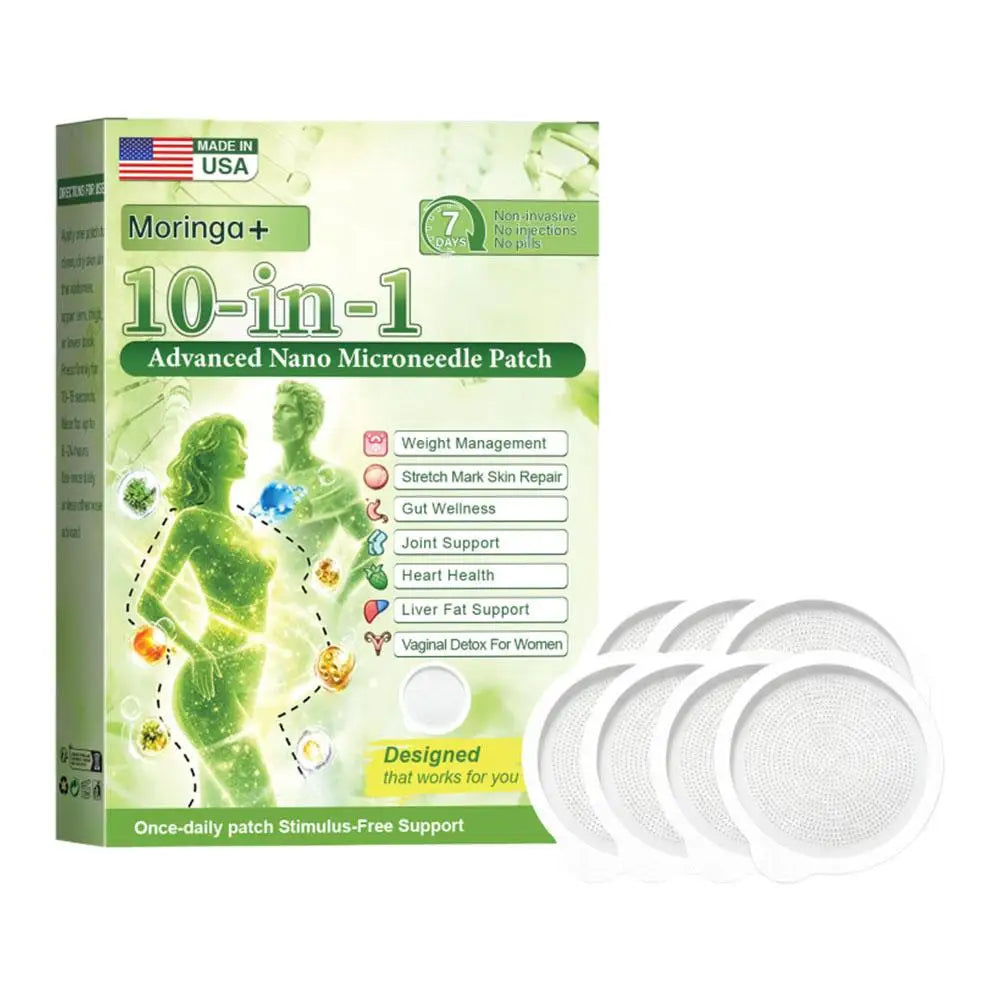 Moringa Berberine NAD Patches 10 in 1 Nano Microdart Body Care Stickers Ultra Thin Invisible Daily Wellness Support Quake 1pcs