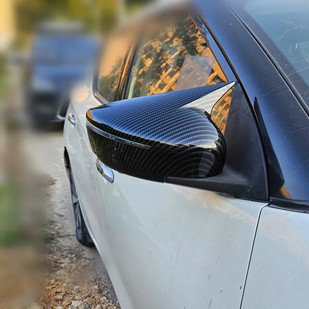 For Nissan Kicks Lannia BlueBird 2015-2021 Car Rearview Side Mirror Cover Wing Cap Exterior Sticker Door Rear View Case Trim Quake