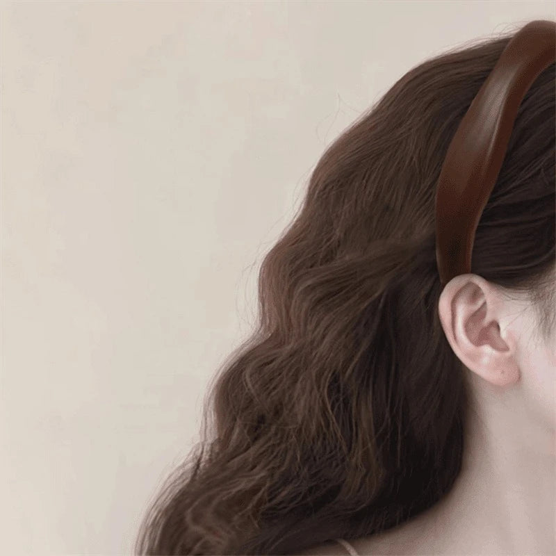 1PC Vintage Simple Solid Wavy Hair Hoop French Elegant Headband Fashion Women Styling Hairband Daily Commute Hair Accessory Quake