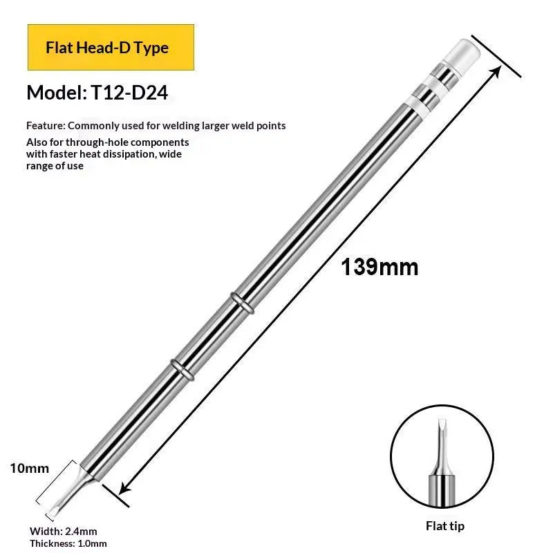 1Pcs T12 Multiple Styles Integrated Soldering Iron Tips Fast Heat Conduction Easy Tinning For DIY Electronic Repair Projects Quake T12 D24