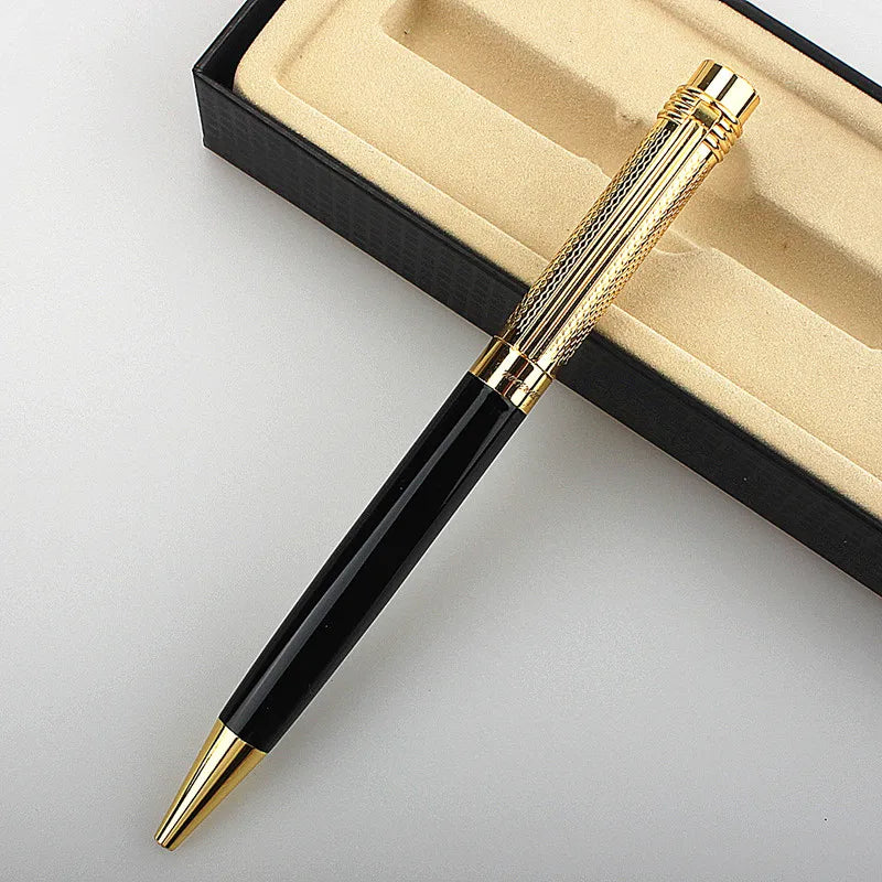 Luxury Pen 163 Smooth Gold Silver Black Office Ballpoint Pen New Student School Stationery Supplies Pens for Writing Quake ONE PEN(NOT BOX) 1