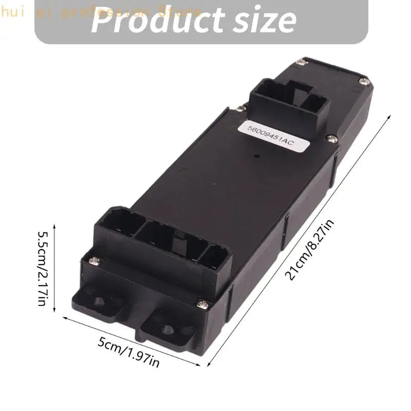Electric Window Control Switches 56009451AC with Two Button Layout, Integrated Rear Electrical Socket, ABS Shell, and Screw H8WE Quake
