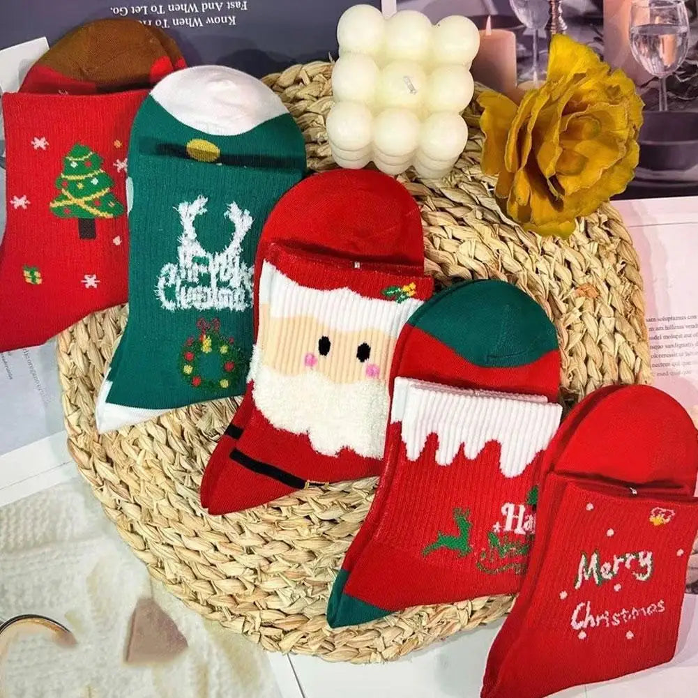 5 pairs animated Christmas sock ornaments Merry Christmas Gifts and Decorations for the Home Xmas Supplies for a Happy New Quake