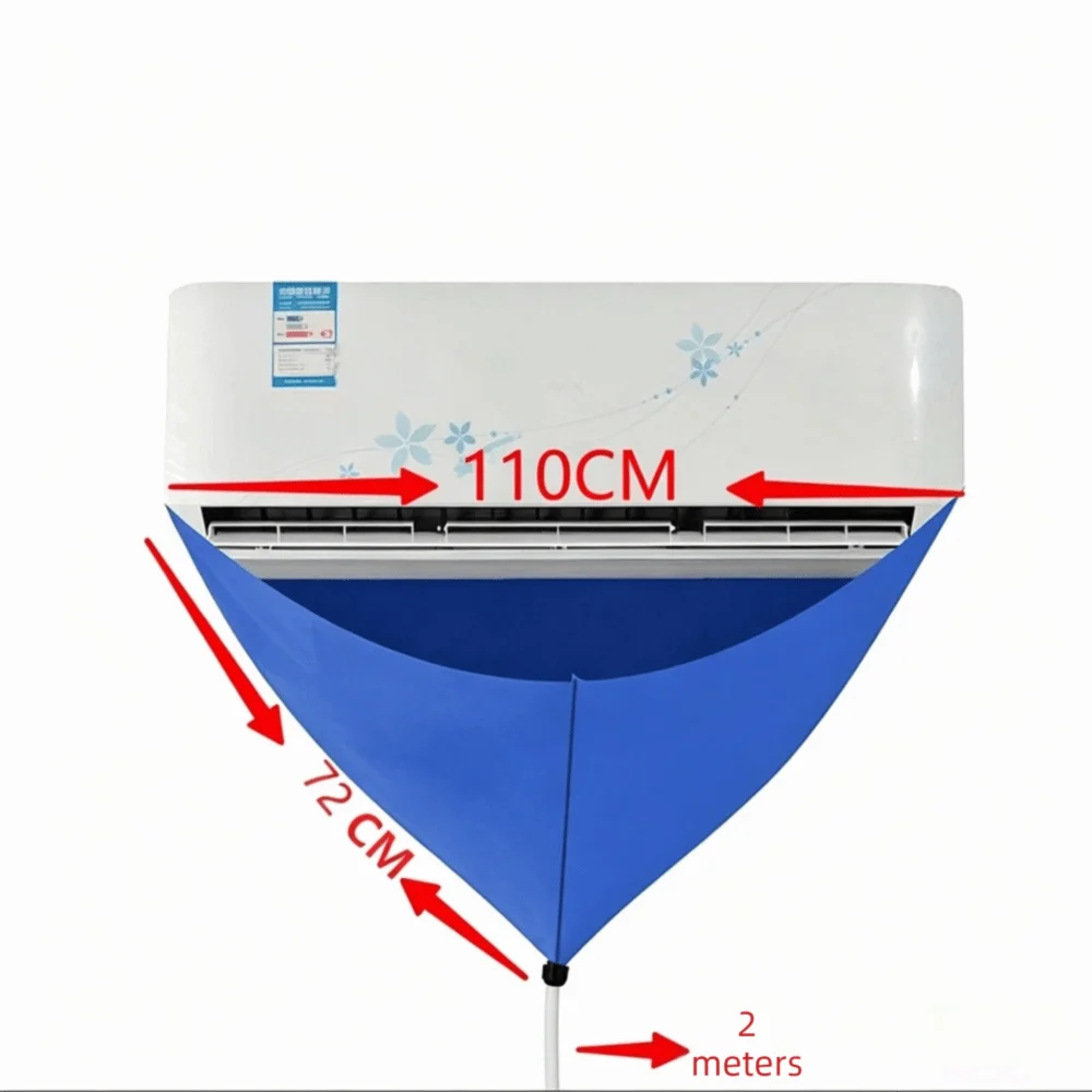 Leak-proof Air Conditioner Clean Cover Waterproof Drain Air Conditioner Cleaning Kit Thickened PVC with Drain Pipe Quake Pipe Dia 0.62cm-Blue