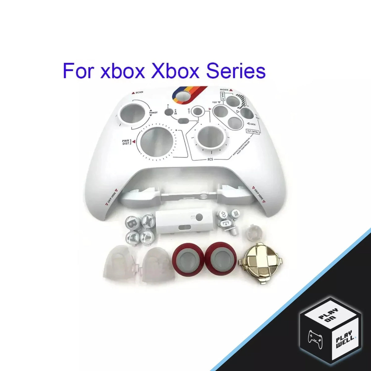 Front Faceplate W/Full Button Bumper Thumbstick D-Pad Housing Shell Kit Replacement for Xbox Series Controller Quake