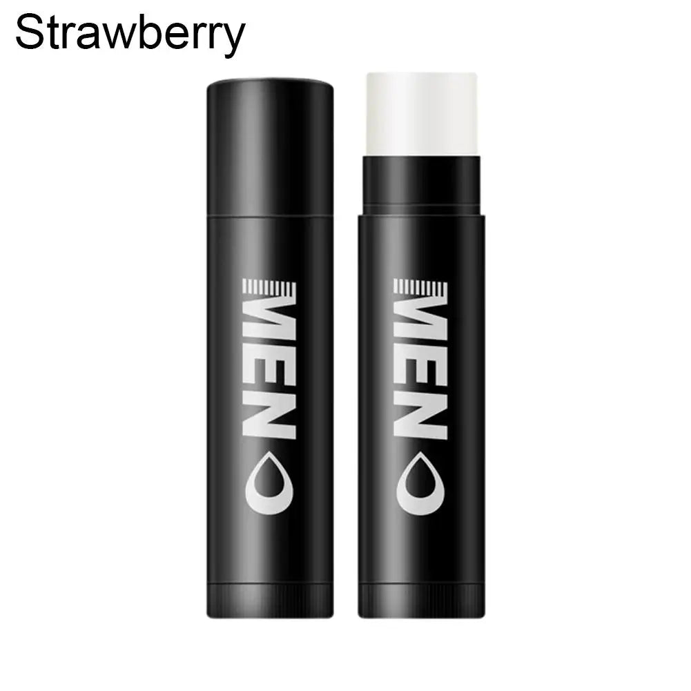 Hydrating Men's Lip Balm with Natural Finish, 8 Scents Mens Moisturizing Lip Balm Repairing Dry Cracked Lips Daily Lips Care Quake strawberry