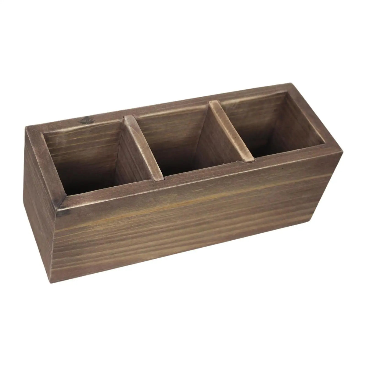 Wood Pen Holder Vintage Desktop Storage for Desktop Bedside Table Countertop Quake Dark Brown