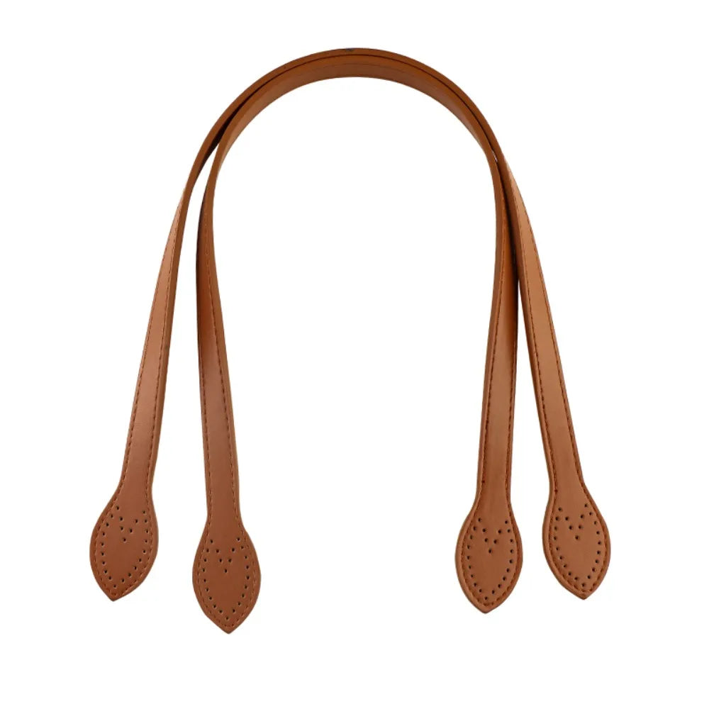 2Pcs Portable PU Leather Shoulder Bag Strap Replacement Core Stitching Bag Belt Detachable Handbag Band Handle Bag Accessories Quake Light Coffee