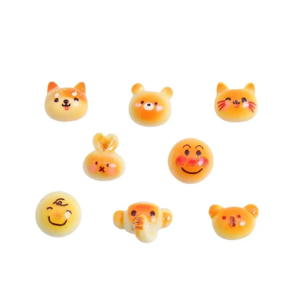 40Pcs Mini Resin Cute Cartoon Dog Bread Flatback Cabochon Fake Food For Hair Bows Jewelry Making Miniature Dollhouse Accessories Quake