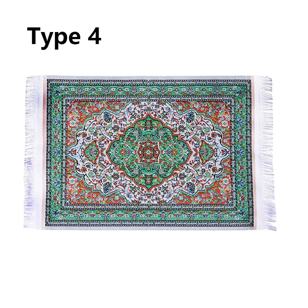 Toy Playing House Turkish Style Floor Coverings Miniature Weaving Rug Accessories Dollhouse Carpet Quake type 4