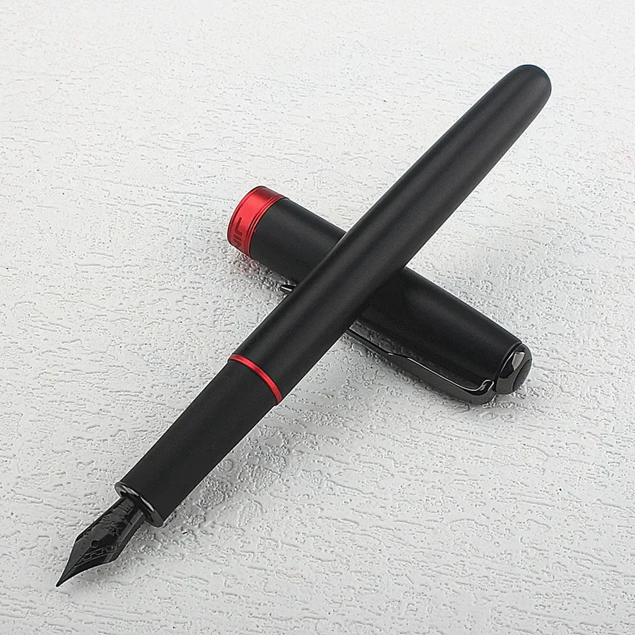 Jinhao 75 Fountain Pen #26 EF/F/M Nib, Black Extra Fine 0.4mm Office Writing Pen with Converter Quake