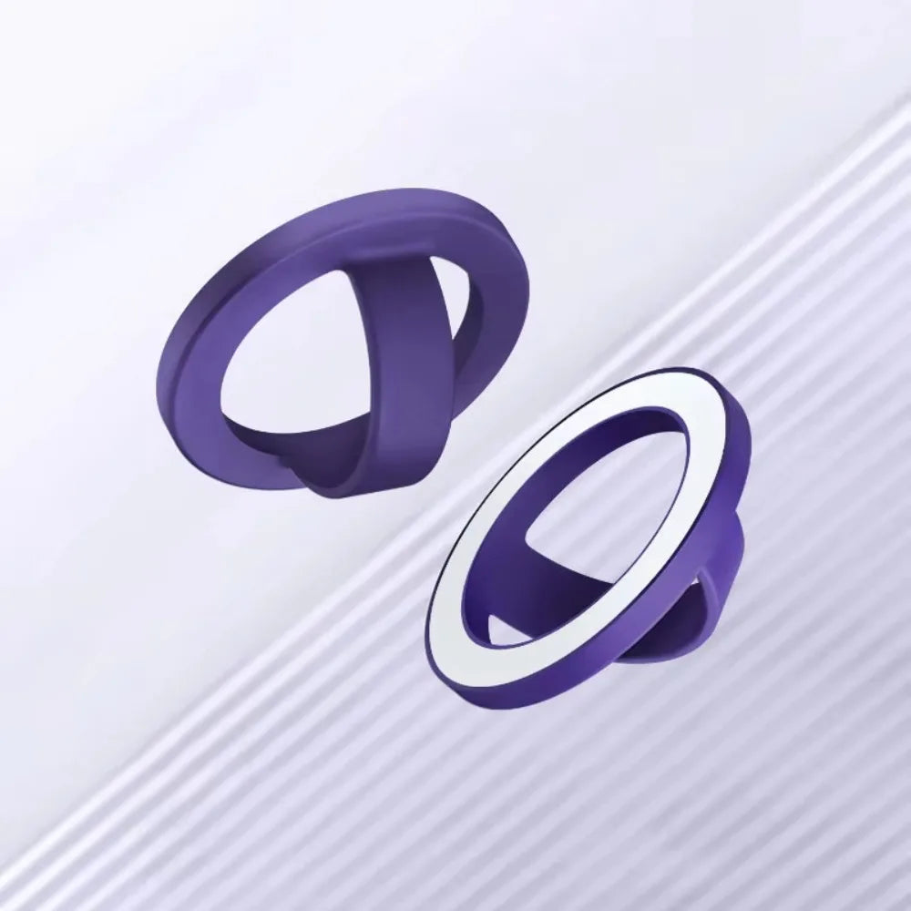For Magsafe Magnetic Phone Back Grip Anti-fall Metal Plate Ring Finger Ring Holder Creative Strong Adsorption Phone Mount Quake Purple