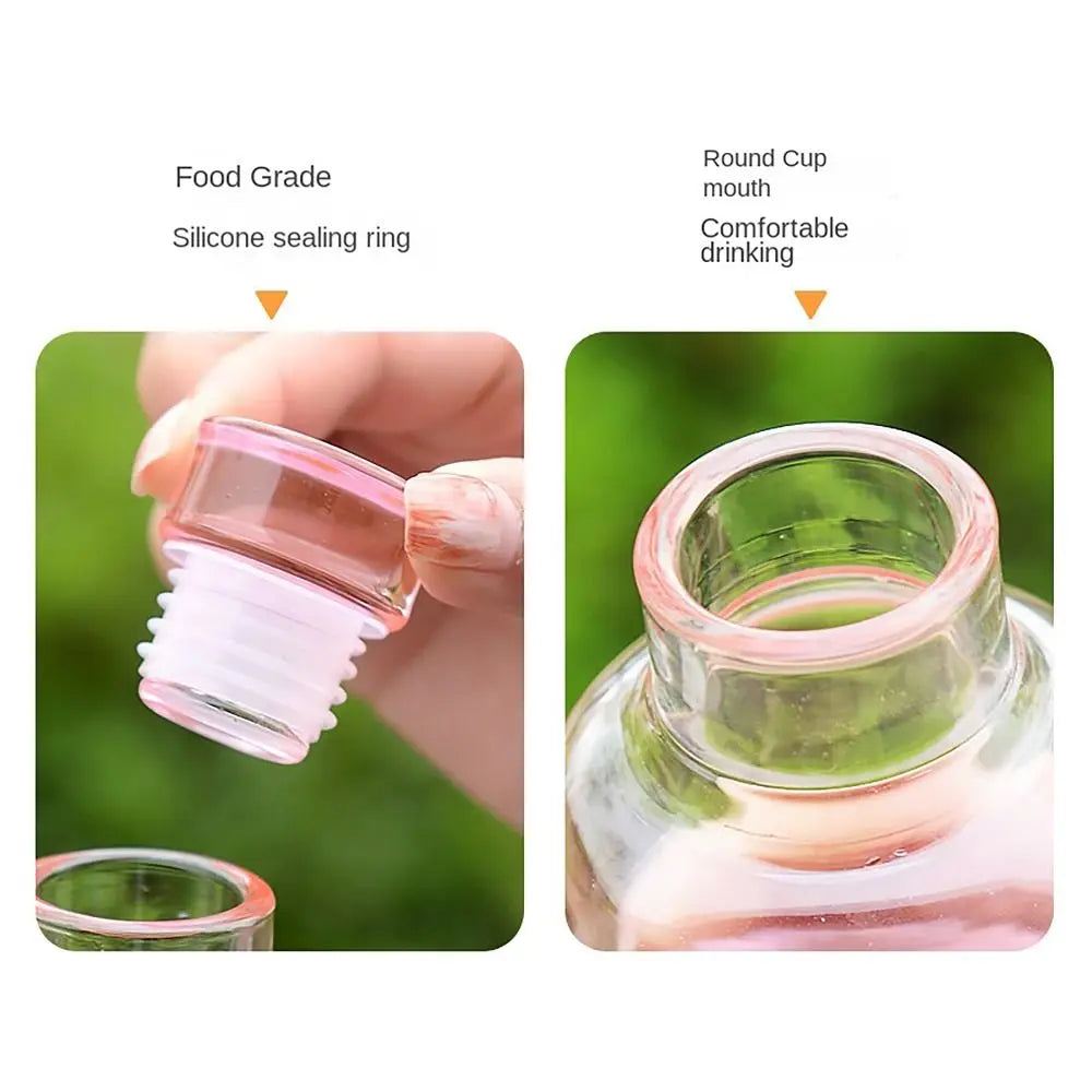 INS Style 500/750ML Water Bottle Leakproof Timescale Juice Bottle Transparent Drinking Cup for Outdoor Sports Quake