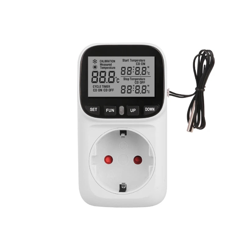 Digital Temperature Controller Socket Thermostat EU Plug 220V With Timer Switch Heating Cooling For Refrigerator Aquaculture Quake