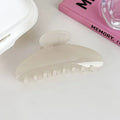 French Solid Color Semi-circular Shark Clip Women Girls Temperament Acrylic Hair Claw Clamp Pink Ponytail Holder Hair Style Clip Quake Translucent
