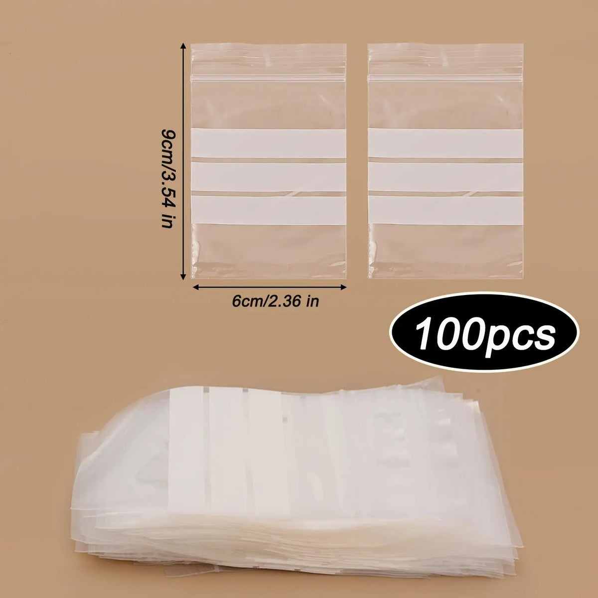 Transparent Writable Self Sealing Bag PE Classification Storage Bag Travel Jewelry Packaging Pouch Protable Snacks Storage Bags Quake 6X9cm 100PCS(1 Pack)