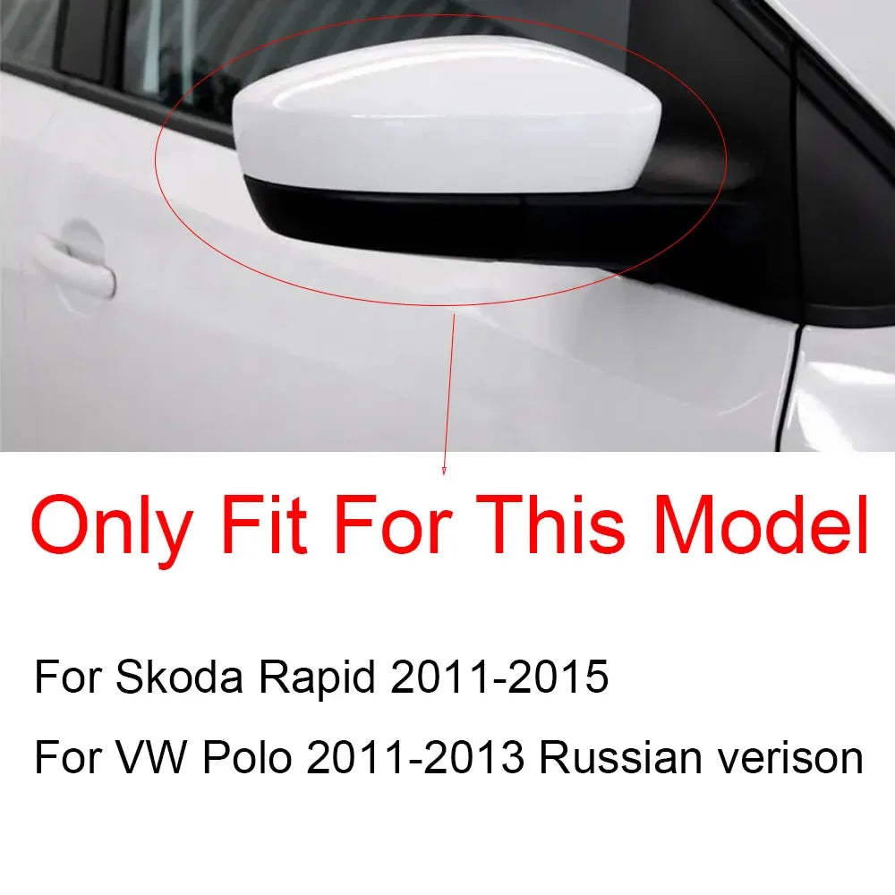 For Skoda Rapid 2011-2015 Car Sticker Rearview Side Mirror Cover Wing Cap Exterior Door Rear View Case Trim Carbon Fiber Look Quake
