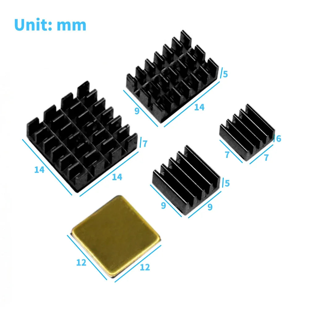 Radiator Copper Raspberry Heatsink Mini PC Raspberry Pi 4 3 2 1 Model B A Plus Processor RAM Memory Lan Chip Heat sink Cooling Quake Beige