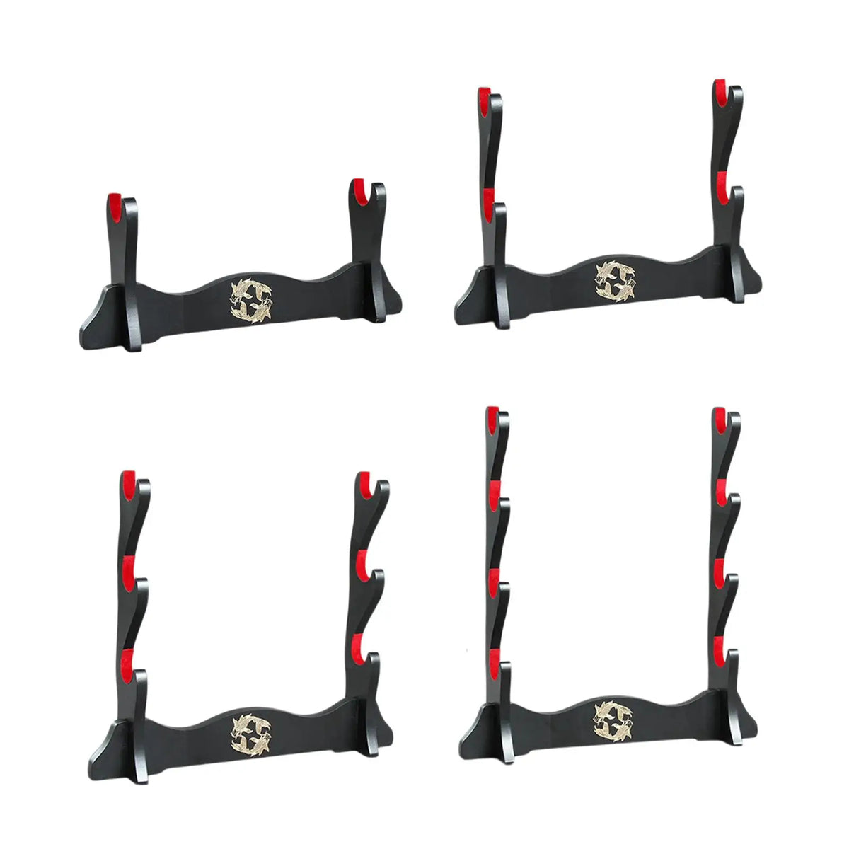 Durable Wood Display Stand Tabletop Decorative Hanger Horizontal Wooden Frame Rack for Dojo Decor Quake