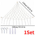 Toy Storage Mesh Hammock with Screws and Hooks Wall Corner Hanging Storage Net Large Size Triangular Woven Cotton Rope Mesh Bag Quake 110x110x140cm