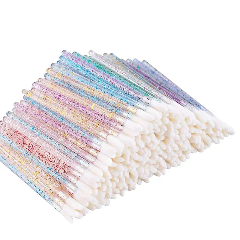 vvocci 50/100pcs Disposable Lip & Eyelash Mascara Applicator Wands- Professional Eye Makeup Brushes for Cosmetic Extension Tools Quake