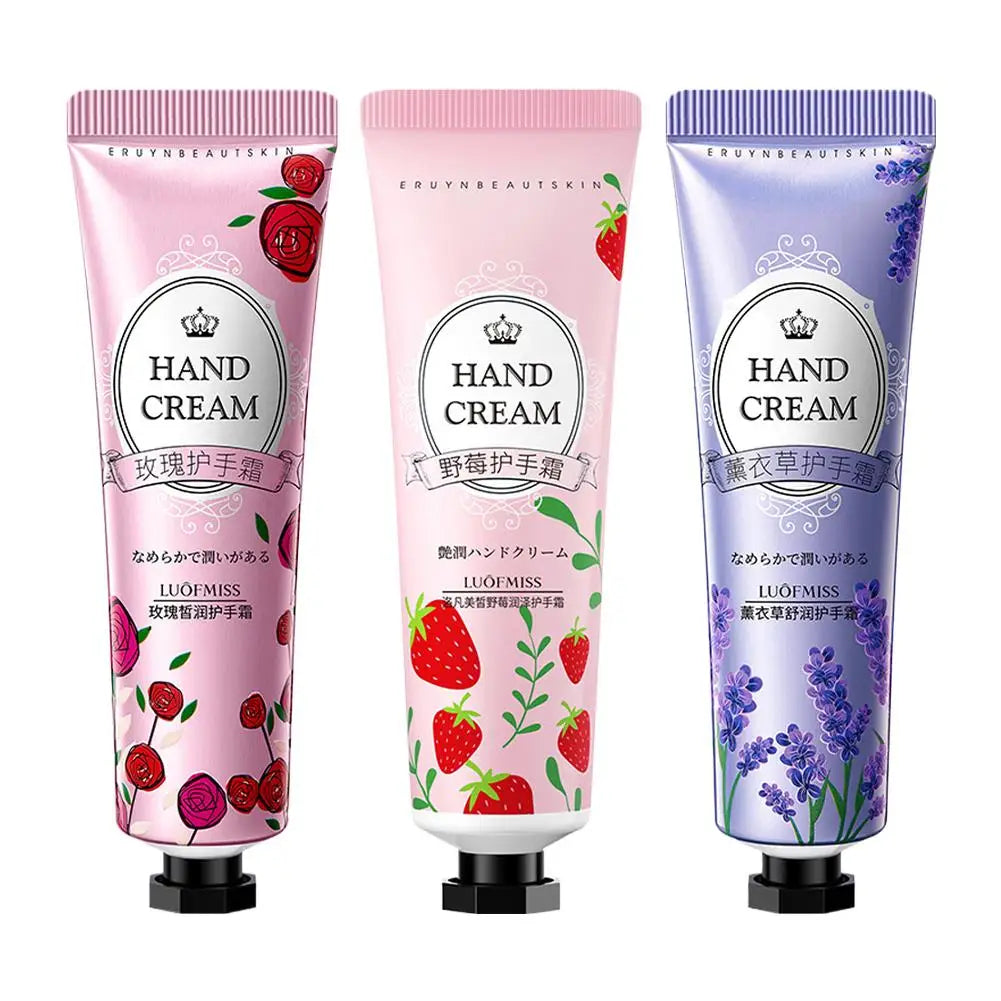 Plant Fruit Hand Cream 30g Natural Fragrance Moisturizing Hand Lotion for Dry Cracked Hands, Deep Repair Smooth Hand Care Cream Quake