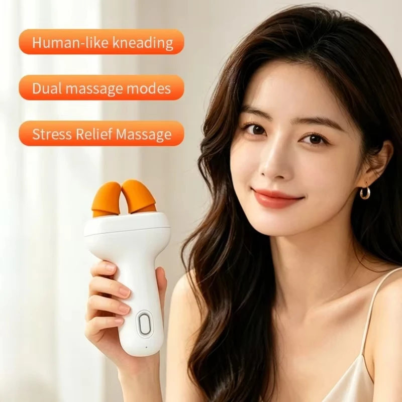 Mini Massager Smart Electric Stress Relief Portable Finger Pressing Kneading Shoulder Neck Massage Tool for Home Office Travel Quake