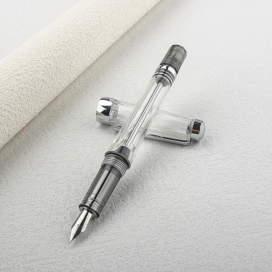 Vacuum Filling Fountain Pen Large Ink Capacity Easy Clean F Tip Pen for Adult Writing Practice Business Office School Supplies Quake