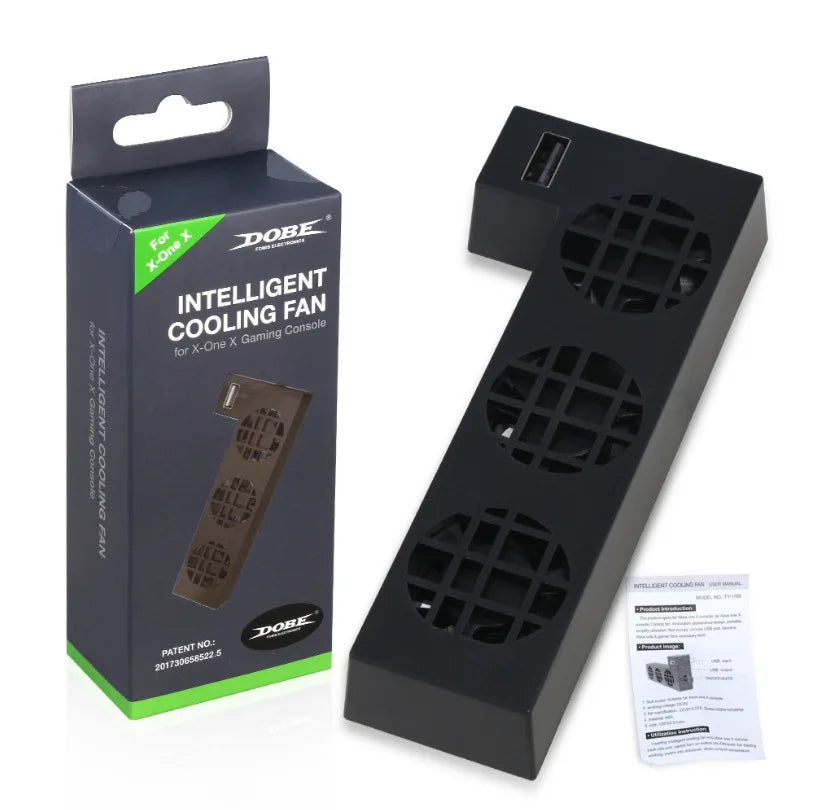 Cooling Fan for One X, External USB Cooler System Cooler with 3 Cooling Fans for One X Gaming Console Quake black