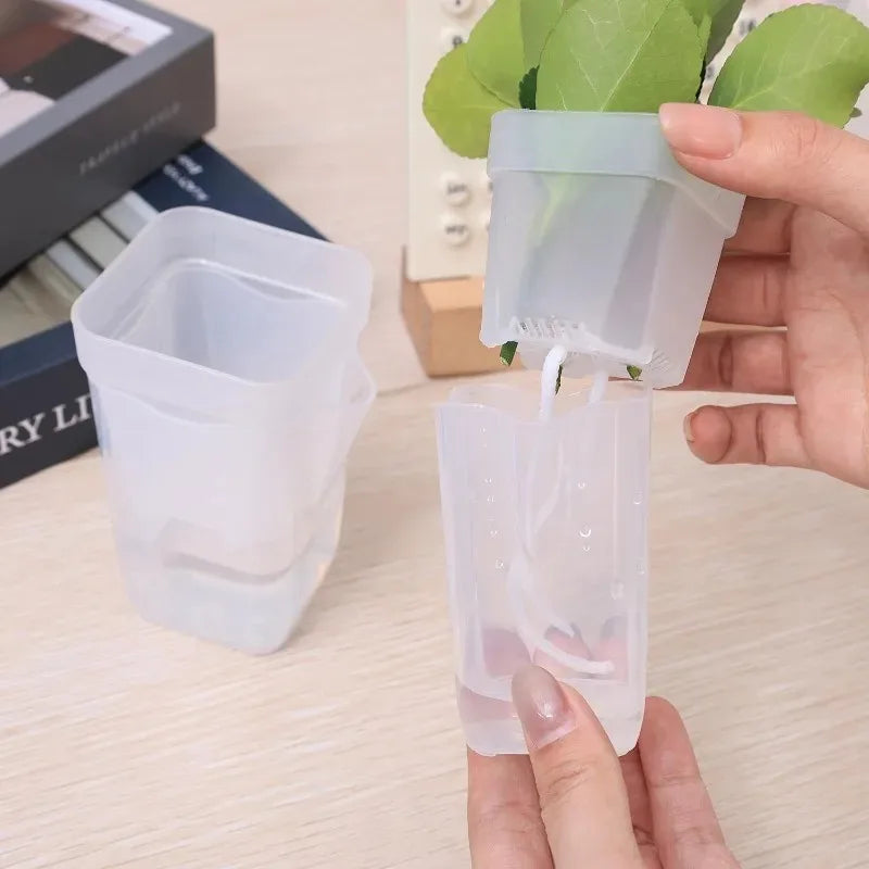 5/1PCS Dry Wet Separation Seedling Planting Flowerpot Self Watering Plant Pots Mini Translucent Plastic Planters Garden Supplies Quake