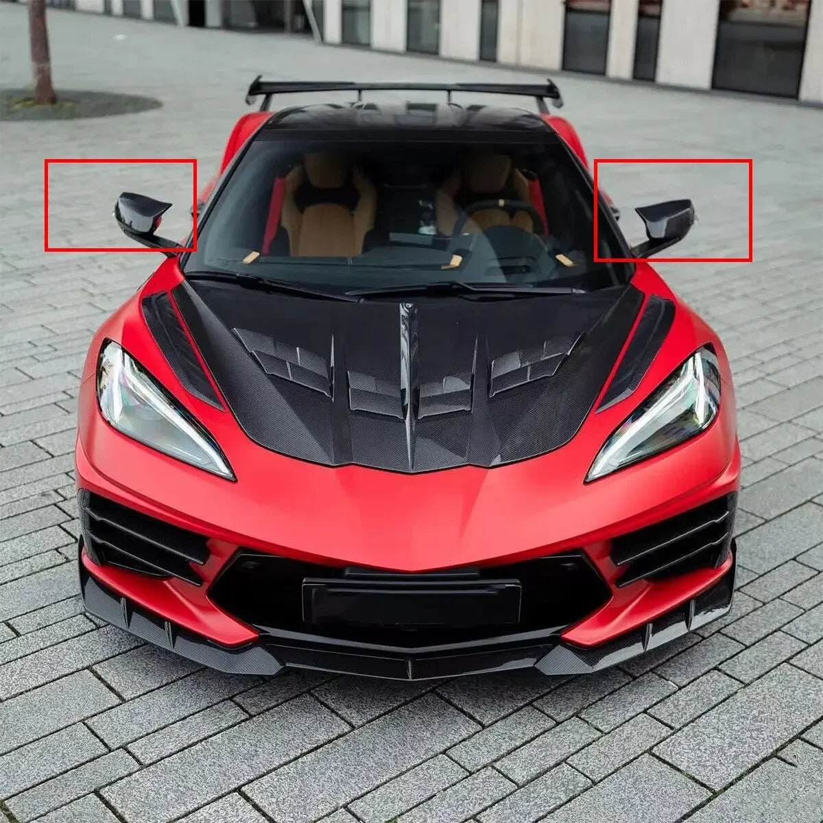 For Chevrolet Corvette C8 2020-2023 Car Rearview Side Mirror Cover Sticker Wing Cap Exterior Door Rear View Case Trim Carbon Quake
