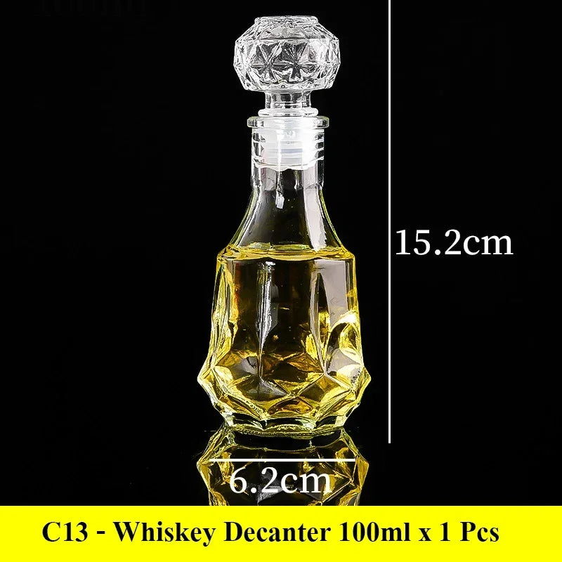 High End Transparent Glass Small Bottle 50/100ml Whiskey Mini Creative Red Bottle Quake 100ml 1