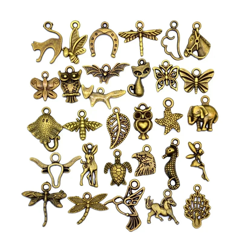 30Pcs Hair Clip Rings Mixed Styles Animal Heart Leaf Flower Charms for Hair Braid Beard Dreadlock Beads Rings Tube Accessories Quake 30pcs NO.12