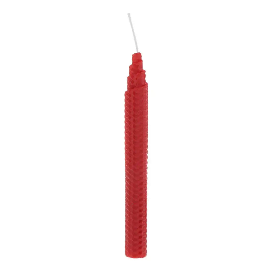 Handmade Beeswax Candles Sootless Dripless Taper Candle Wax for Candle Holder Ceremony Table Wedding Decor Quake Red