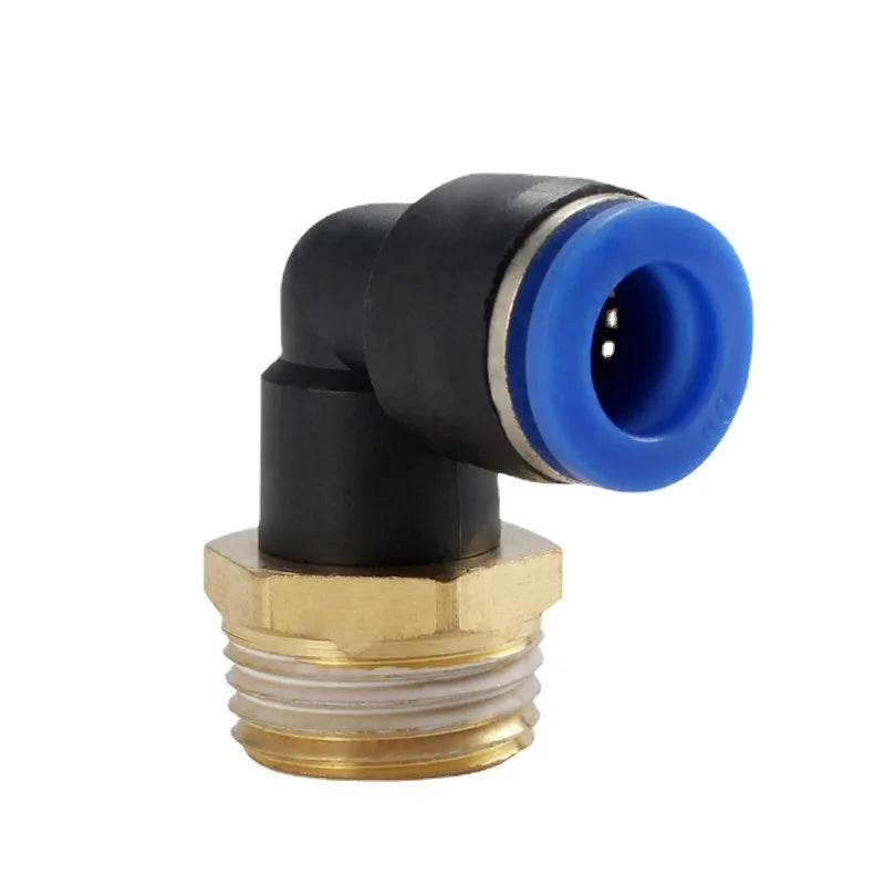 2Pcs PL Pneumatic Quick Connector Threaded Elbow PL6-01/8-02/8-04/10-02/12-03 Hose Air Fitting Quake