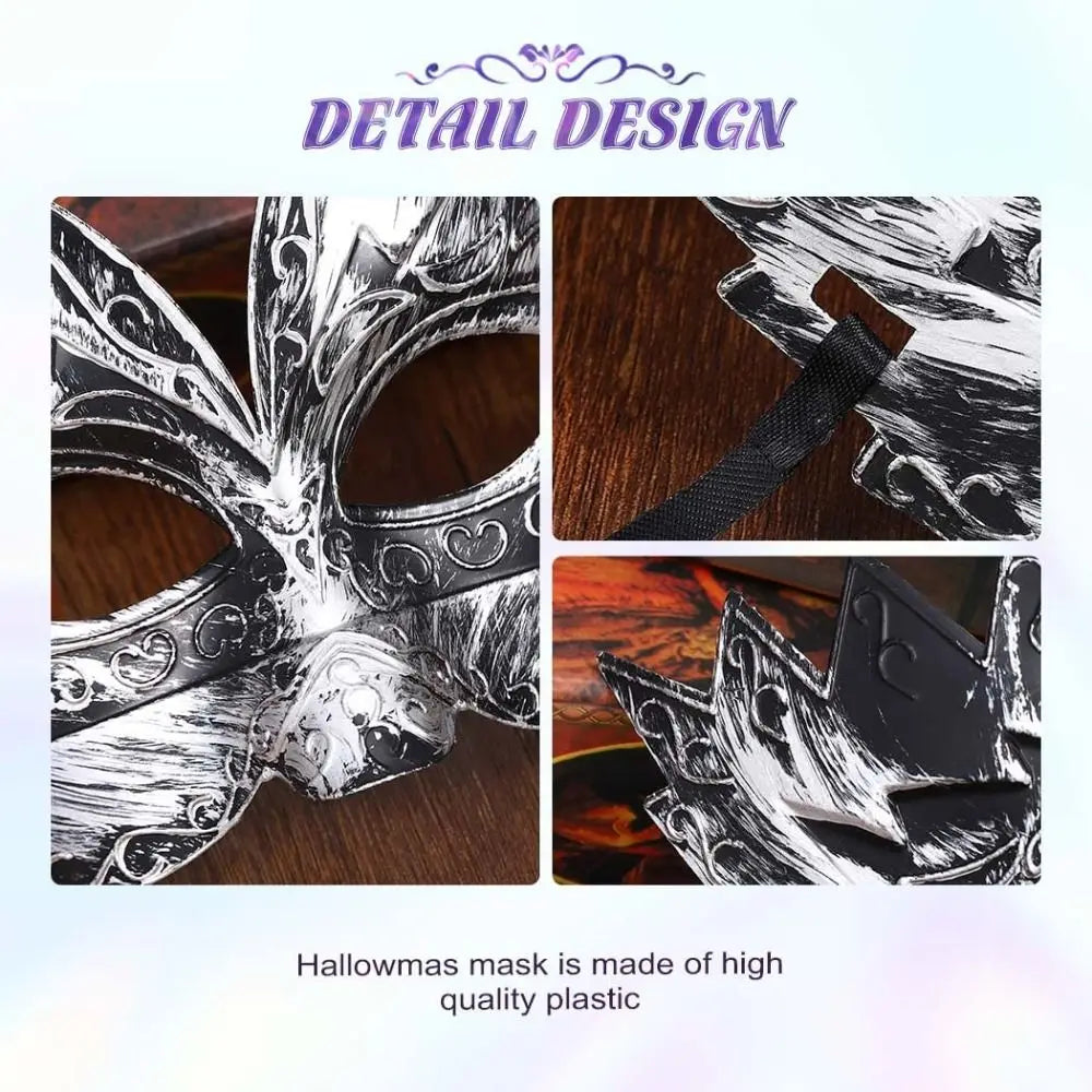 New Vintage Masquerade Mask Men Gold Roman Soldier Mask Adjustable Cosplay Party Phantom Opera Eyemask Quake
