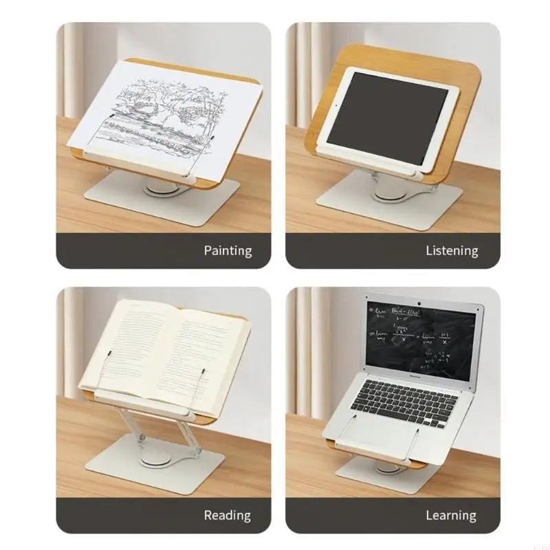 Book Stand for Reading Adjustable with 360 Degree Rotating Base Book Holder K1KF Quake