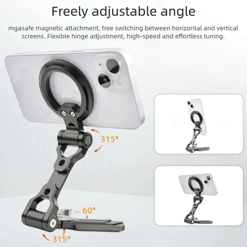 Portable Metal Phone Holder Stand Foldable Design Adjustable Viewing For Smartphones Video Calls Home & Office Use K1KF Quake