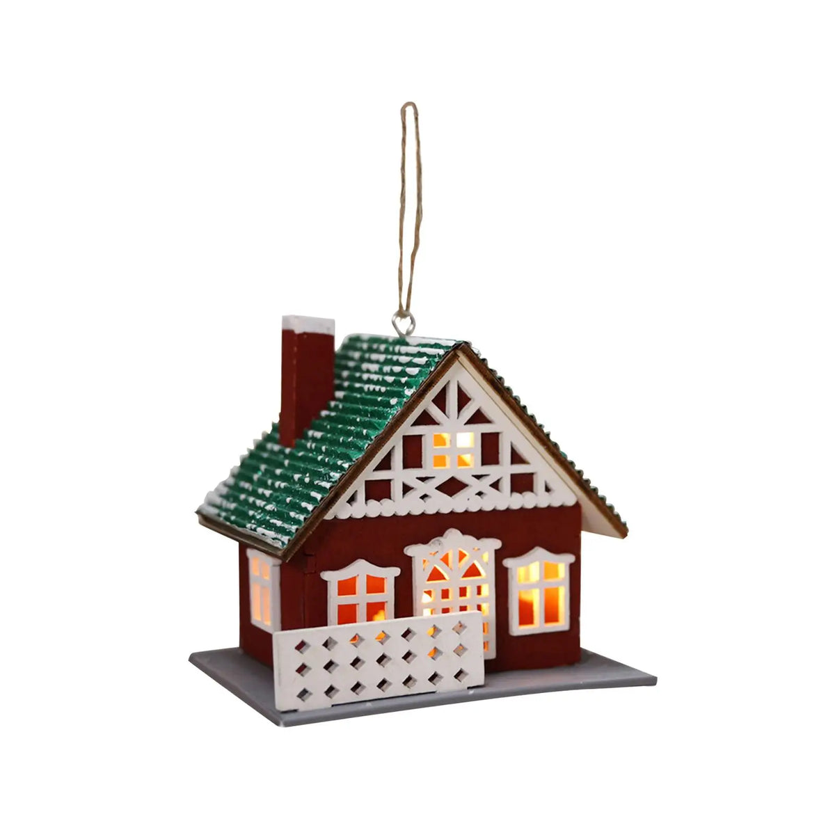 Mini Christmas Village House Wood LED Lighted Kids Toy Christmas Decorations for Bedroom Table Xmas Party Decor Home Decoration Quake