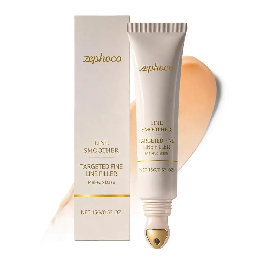 Instant Wrinkle Filler & Pore Eraser Makeup Primer Smooth Skin Base Cream with Rollerball Applicator for Face Eye Fine Lines Quake 1PCS