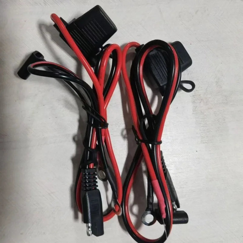 Inline Fuse Protected 16AWG Truck Battery Charger Cable Double M6 O Terminal SAE Quick Release Connector Extension Adapter Wire Quake