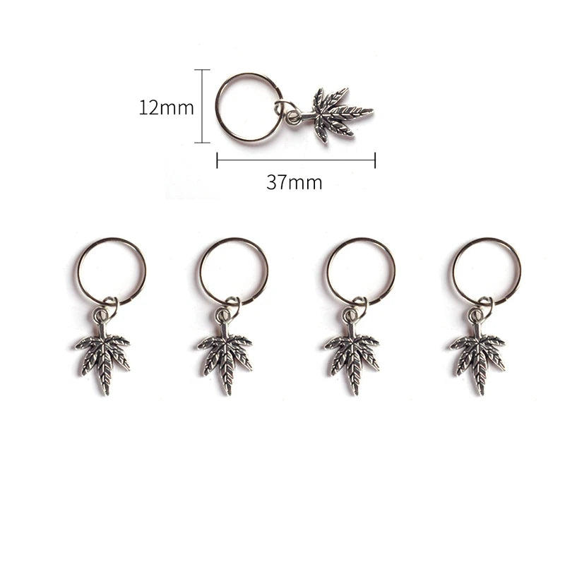 5/10 Pcs Hair Braids Leaves Beads Women Silver Gold Color Hip-hop Hair Rings Braid Bead Hair Headband Braiders Accessories Quake 5pcs 1